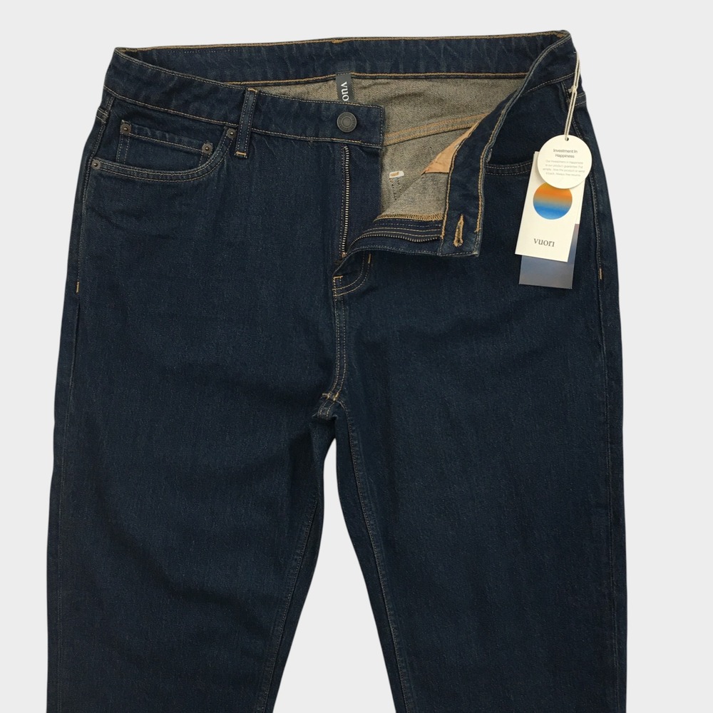 NEW Vuori Vintage Jean Classic Fit Rinse Denim Mens 34 Stretch Performance V4036
